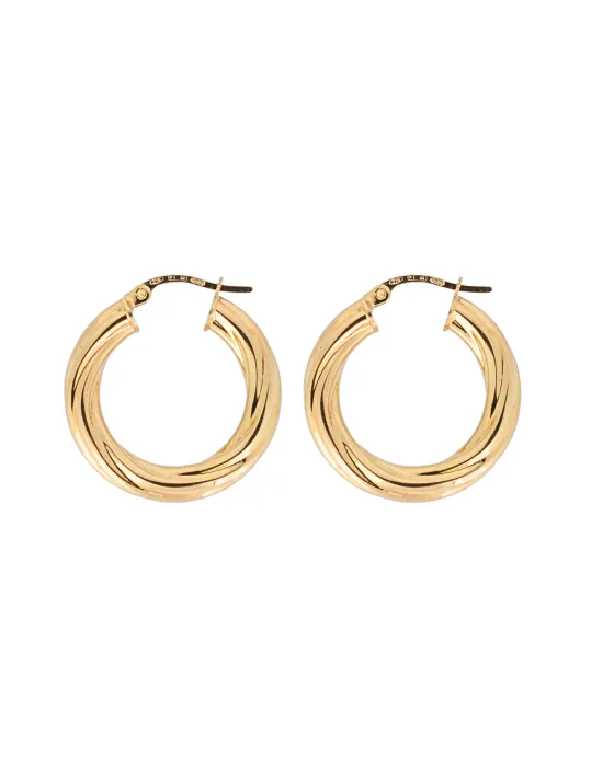 9CT Y/G TWIST HOOPS 4mm/15mm